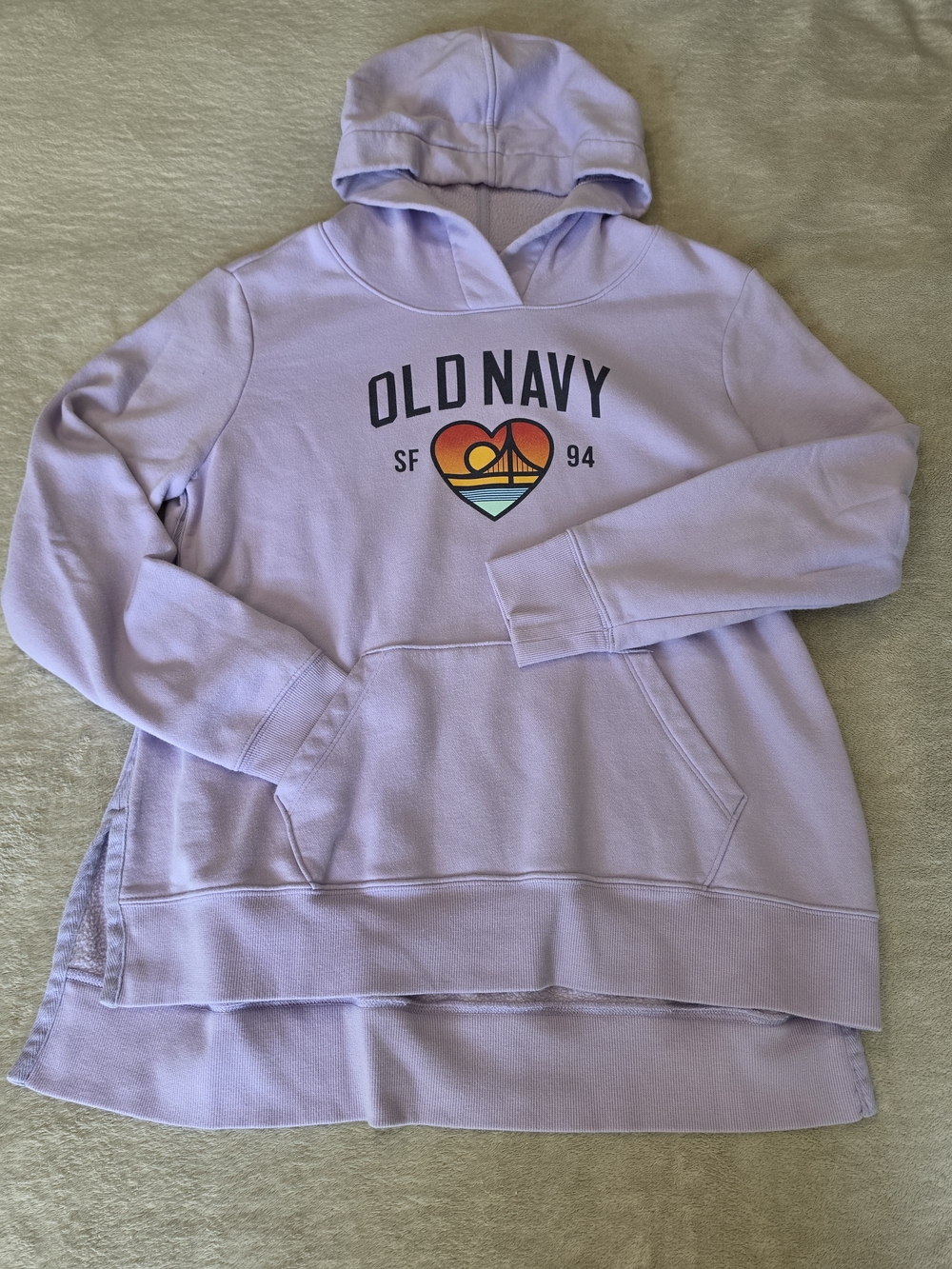 Old Navy Lilac Hooded Pullover Tunic Sweatshirt Size:S